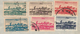 LEBANON 1951 VF Used Air Post Stamps Set Scott # 159-164 - $2.62