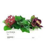 Ikea Fejka 3 Artificial Potted Plants w/ Pot Green Red  2¼&quot; Vinter 2021 - £9.67 GBP