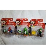 2019 Super Mario Jakks World of Nintendo 2.5&quot; Mario + Luigi + Yoshi Figu... - $26.69