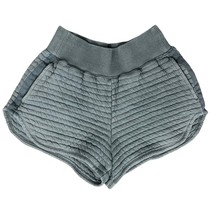 Everlane Gray Quilted Striped Organic Cotton Pull On Shorts size XS Pockets - $22.27
