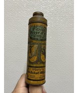 ANTIQUE DR SCHOLL&#39;S FOOT POWDER TIN LITHO MEDICINE TALCUM CAN DRUG STORE... - $98.99