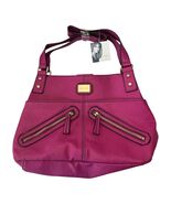 Jaclyn Smith Magenta Pebbled Faux Leather Shoulder Bag NWT Gold Hardware... - $21.60