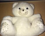 Vintage Teddy Bear Plush White Brown Flocked Nose Applause Wallace Berri... - $17.33
