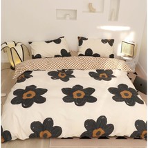 Black And White Comforter Set Black Floral Bedding Full Comforter Set Hand-Drawn - £101.91 GBP