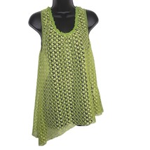 Adorn Fashion Women&#39;s Tank Top Green XL Swim Cover Sleeveless Asymmetric... - £12.41 GBP