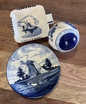 Delft Blue Vtg. Original Sailboat Windmill Plate Vintage Signed &amp; #rd 9&quot;... - $438.41 MXN