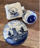 Delft Blue Vtg. Original Sailboat Windmill Plate Vintage Signed &amp; #rd 9&quot;... - €19,86 EUR