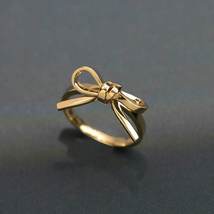 Silver Knot Bow Tie Ring, Dainty Ribbon Ring, Minimalist Band, Everyday Stacking - £25.66 GBP
