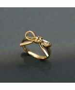 Silver Knot Bow Tie Ring, Dainty Ribbon Ring, Minimalist Band, Everyday ... - £25.17 GBP