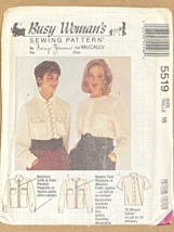 McCalls 5519 Sewing Pattern VTG Misses Size 16 Loose Fitting Blouses Button - £5.42 GBP