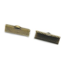 200 pcs 13mm 1/2&quot; Ribbon Clamps Ends Crimp Pock Ribbon &amp; Cord Clamps Leather Rib - £5.91 GBP