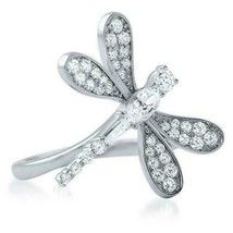 1.28ct Oval Cut Diamond Engagement Ring Dragonfly Design 14k White Gold Over - £90.13 GBP