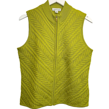 Coldwater Creek 100% Wool Sweater Vest Green Size M Sleeveless Full Zip ... - £25.00 GBP