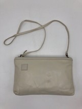 Anne Klein Calderon White Leather Shoulder Bag Handbag Purse Crossbody C... - $16.00