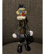 Glass Clown Figurine Accordion Statue 11&quot; MCM Italian Mid Century Modern... - $1,389.77 MXN