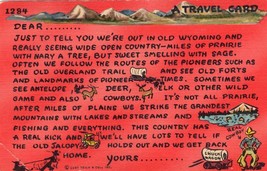 Travel Card Unposted Postcard Vintage Wyoming 1284 Curt Teich - £7.73 GBP