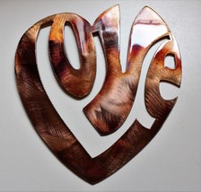 Love Heart - Metal Wall Art - Copper 9" x 8 1/4" - £16.69 GBP