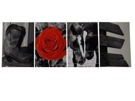 LOVE Western Pics Only Photograph Word Letter Art Alphabet Boots Rose Horses - £15.84 GBP