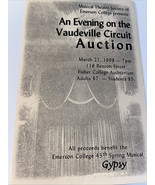 1998 Am Evening On The Vaudeville Circuit Auction Program Emerson College - £7.90 GBP