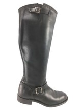 SH9 Frye Women 6M Tall Black Leather Riding Boots Side Zip Buckle Equestrian - £30.84 GBP