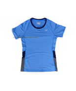 Womens Under Armour Blue Gray Stripe Fitted Shirt Medium top athletic dr... - $5.00
