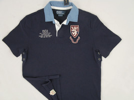 NEW! NWT! $125 Polo Ralph Lauren Short Sleeve Custom Fit Rugby Shirt!  M  *Navy* - £60.12 GBP