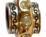 Authentic Brighton Oval Dazzle Spacer Gold Bead, Gold/Silver Finish, New - $11.88