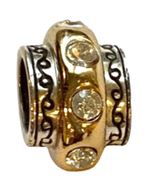 Authentic Brighton Oval Dazzle Spacer Gold Bead, Gold/Silver Finish, New - £9.47 GBP