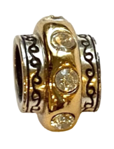 Authentic Brighton Oval Dazzle Spacer Gold Bead, Gold/Silver Finish, New - £9.49 GBP