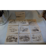 013 Ten  Antique Chinese Woodblock Prints Traditional Scenes - $12.39