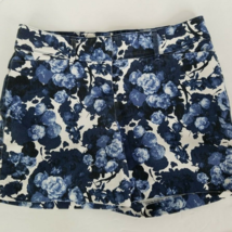 The Limited Shorts Womens 4 Chino Blue White Rose Floral Print Stretch - £6.88 GBP