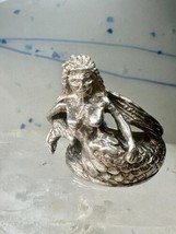 Vintage Mermaid ring size 10 nautical ocean sterling silver women men - £101.29 GBP