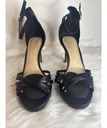 Vince Camuto Beresta Leather Platform Sandals, Black 8.5, Pre-Owned - €24,05 EUR
