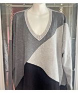 Verve Ami Women Gray &amp; Black Pullover Sweater 3X Vintage - $19.75