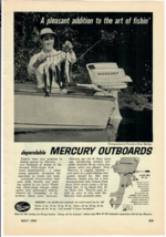 1959 Mercury Outboards Vintage Print Ad A Pleasant Addition To the Art o... - $14.45