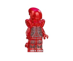 Building Block Red Clear Alien Xenomorph Horror Movie Monster Minifigure US Toy  - £5.70 GBP