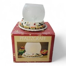 Pfaltzgraff Christmas Heritage Glass Frosted Globe Train Tea Light Open Box - £11.86 GBP