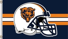 Chicago Bears Helmet US Flag 3X5 Ft Polyester Banner USA 90x150cm - $375.42 MXN