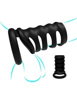 Reusable Black Silicone Penis Sleeve Man Bondage Delay Ejaculation Cock ... - £13.24 GBP