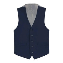 Men's Renoir Suit Vest V-neck Adjustable Strap 5Button 2Pockets 201-19 Navy image 6
