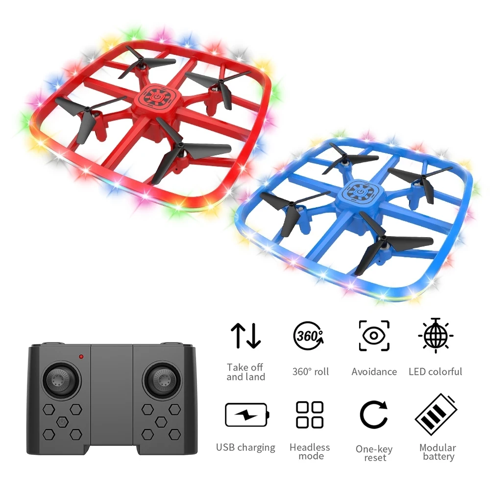F180 Mini UFO RC Drone Intelligent Fixed Height Dazzling Lighting Obstacle - £41.24 GBP+