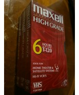 Maxell T-120 VHS Blank Video Tapes 6-Hour High Grade 3-Pack NEW Sealed U... - €16,64 EUR