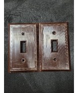 2 Vtg. Fine Line Brown Bakelight Switch Plates - £4.29 GBP