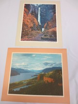 2 Vitg Standard Oil Co Scenic print/info Crown Point &amp; Multnomah Falls Oregon - £15.98 GBP