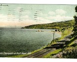 Lake Champlain at Port Kent New York Postcard 1911 Railroad Tracks - $10.89