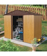 8x4ft Outdoor Metal Storage Shed with Sliding Door &amp; Foundation - $5,646.44 MXN