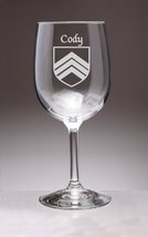 Cody Irish Coat of Arms Wine Glasses - Set of 4 (Sand Etched) - £54.52 GBP