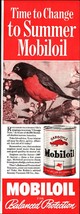 1939 Summer Mobiloil Mobilgas Protection Red Robin Bird Vintage Print ad a7 - £19.24 GBP