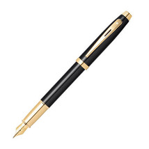 Sheaffer Sheaffer 100 Black Lacquer w/ Gold Fountain Pen - Fine - $90.21