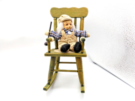 Grandpa Holding Pipe in Oversize Rocking Chair Whimsical Farmhouse Style Decor - £27.14 GBP